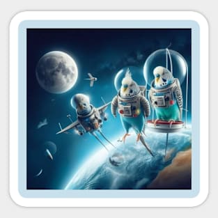 Budgie astronaut Sticker